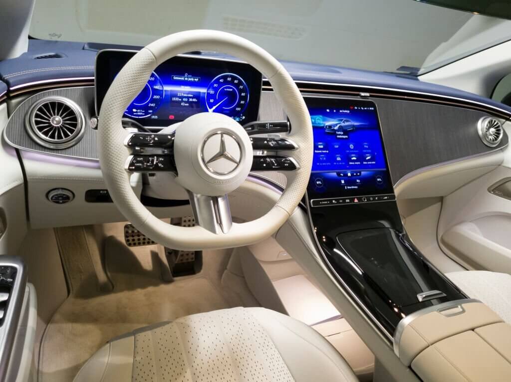 Luxury limousine with a 'Ride is Ready'.