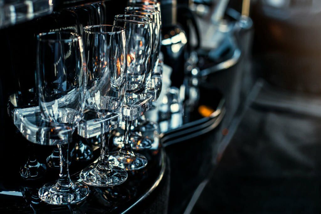 Champagne Glasses In A Limousine